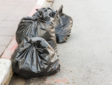 Professional waste management team at work